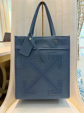 Off-White Blue Arrow Tote Messenger Bag